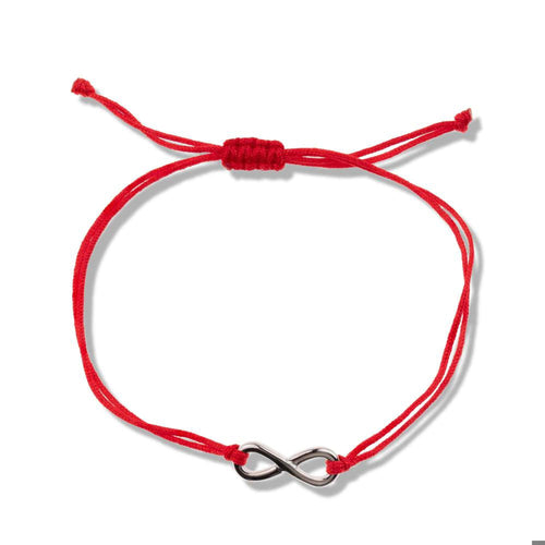 Pulsera hilo ajustable rojo con infinito 7mm
