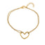 Pulsera con silueta de corazon 19cm DORADO