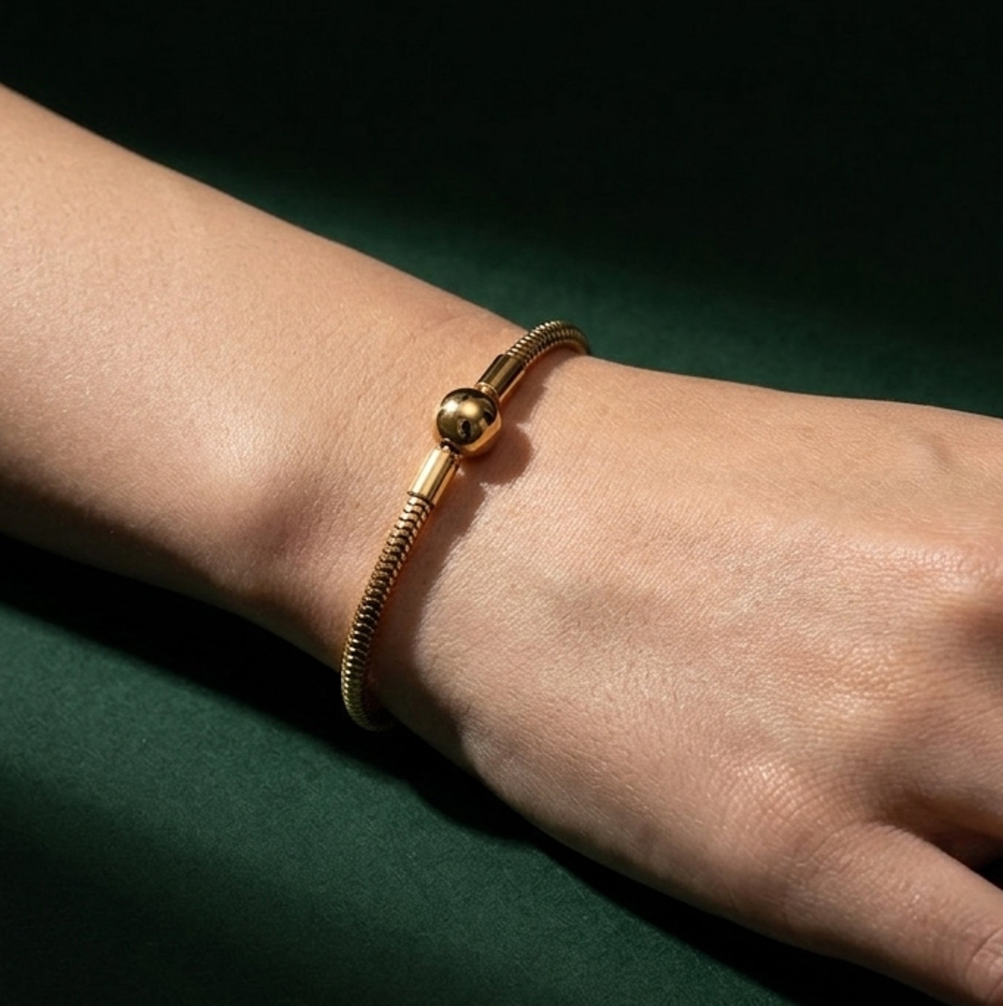 Pulsera cola de raton con broche de bola 16cm/3mm