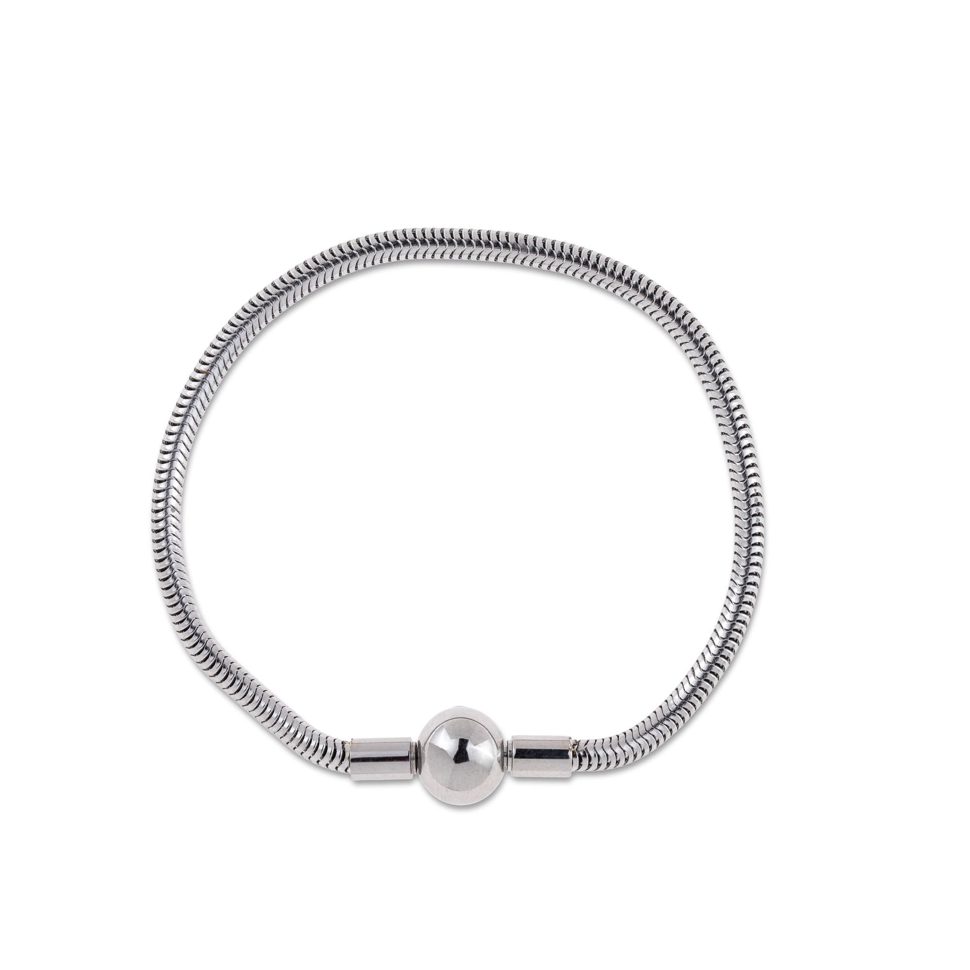 Pulsera cola de raton con broche de bola 16cm/3mm