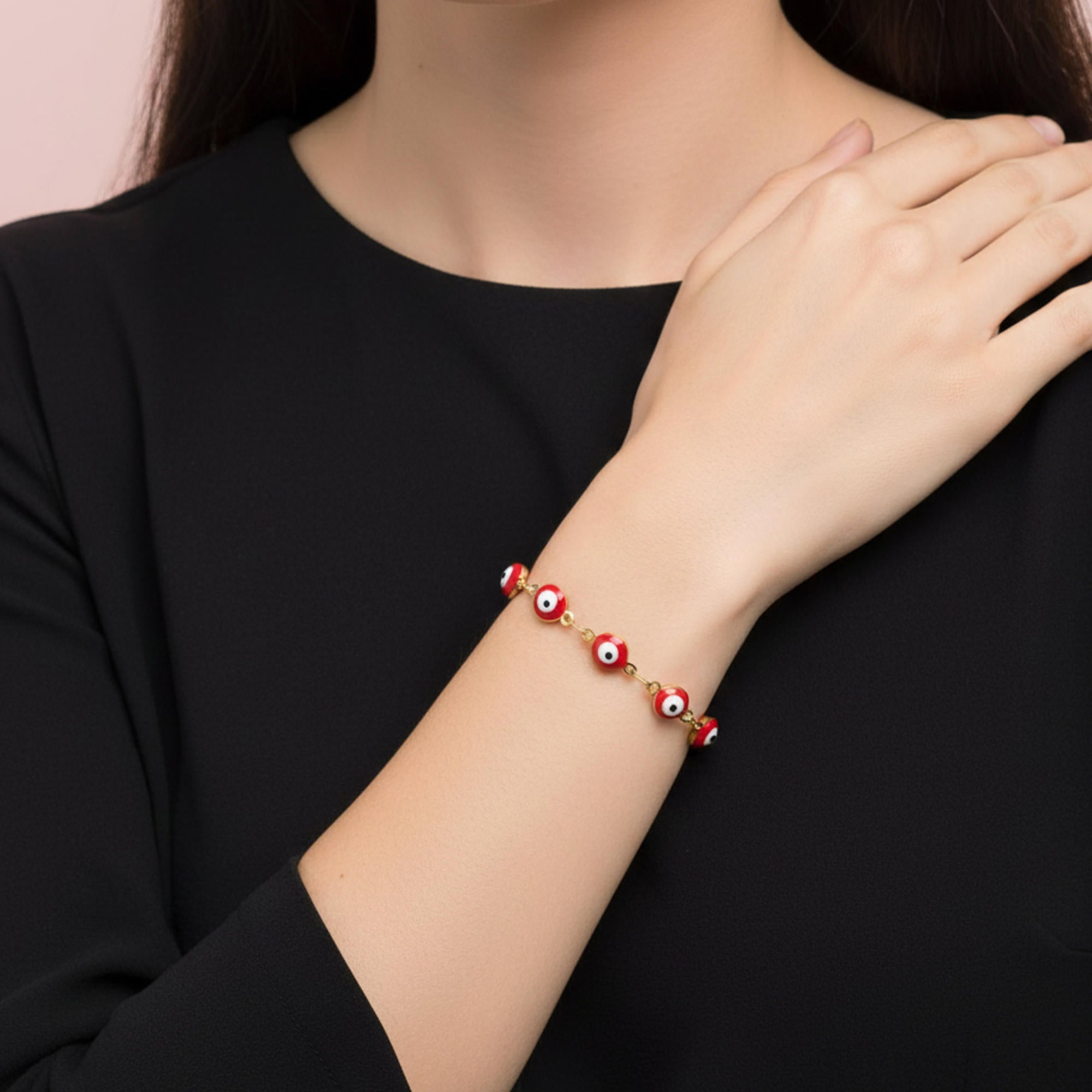 Pulsera de ojo turco rojo 15-20cm