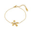 Pulsera de Flor Texturizada con Perla 17CM