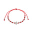 Pulsera ajustable de hilo rojo Virgen de la Medalla Milagrosa PLATEADO