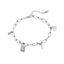 Pulsera dijes mix celebracion con cristal rosa 19cm