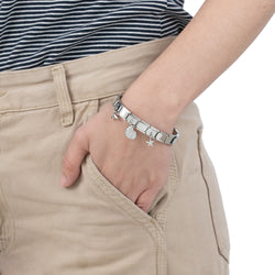 Brazalete Italiano con Dijes Marinos 9MM