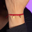 Pulsera hilo ajustable rojo cruz medalla san benito 6mm