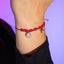 Pulsera hilo ajustable rojo cruz medalla san benito 6mm
