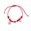 Pulsera hilo ajustable rojo cruz medalla san benito 6mm