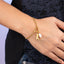 Pulsera con silueta de corazon perla y bota vaquera 17-20cm