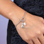 Pulsera con silueta de corazon perla y bota vaquera 17-20cm