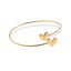 Brazalete tubular corazon doble liso 22mm