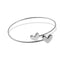 Brazalete tubular corazon doble liso 22mm