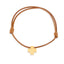 Pulsera hilo ajustable cafe cruz cuadrada transversal 1mm