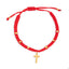 Pulsera hilo ajustable rojo cruz balin liso 4mm