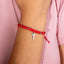 Pulsera hilo ajustable rojo cruz balin liso 4mm