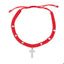 Pulsera hilo ajustable rojo cruz balin liso 4mm