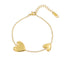 Pulsera de corazones lisos 17cm DORADO