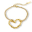 Pulsera con silueta de corazon 16cm DORADO