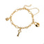 Pulsera de trebol llave y candado 17-20cm