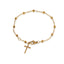 Pulsera de balines colgante de cruz 19cm