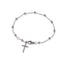 Pulsera de balines colgante de cruz 19cm