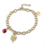 Pulsera dije trebol y catarina esmaltada 17-20cm