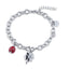 Pulsera dije trebol y catarina esmaltada 17-20cm
