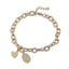 Pulsera dije corazon y medalla virgen de guadalupe 17-20cm
