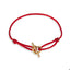Pulsera hilo rojo broche t de corazon ajustable