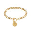 Pulsera de eslabon 3x1 con medalla de san benito 19cm