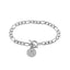 Pulsera de eslabon 3x1 con medalla de san benito 19cm