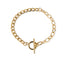 Pulsera mixta de eslabon oval y barbada con broche t 18cm