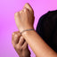 Pulsera mixta de eslabon oval y barbada con broche t 18cm