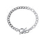 Pulsera mixta de eslabon oval y barbada con broche t 18cm