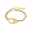 Pulsera mixta eslabon y balines con aro al centro 16-20cm