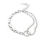 Pulsera mixta eslabon y balines con aro al centro 16-20cm