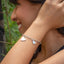 Pulsera de corazones con madre perla 17-20cm