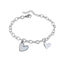 Pulsera de corazones con madre perla 17-20cm