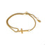 Pulsera de eslabones redondos con cruz lisa 13mm