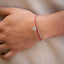 Pulsera doble hilo y balines medalla  san benito 17-21cm