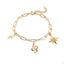 Pulsera de rayo serpiente y estrella con cristal 17-20cm