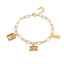 Pulsera dijes de viaje y cristales incrustados 16-20cm