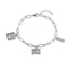 Pulsera dijes de viaje y cristales incrustados 16-20cm