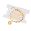 Pulsera mix eslabon oval perla balin medalla san benito 17-20cm