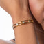 Brazalete ajustable doble con cristales biselados 8mm
