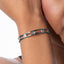 Brazalete ajustable doble con cristales biselados 8mm