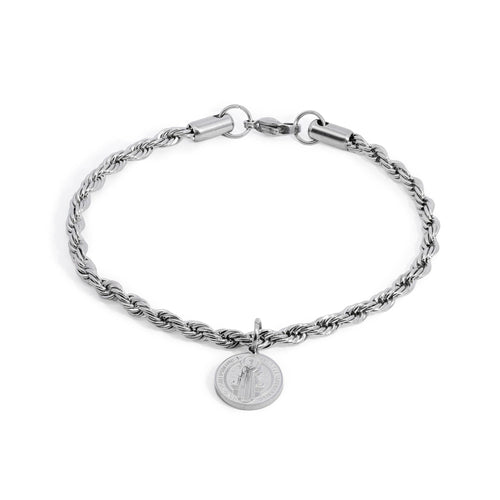 Pulsera torzal con Medalla de San Benito 21cm