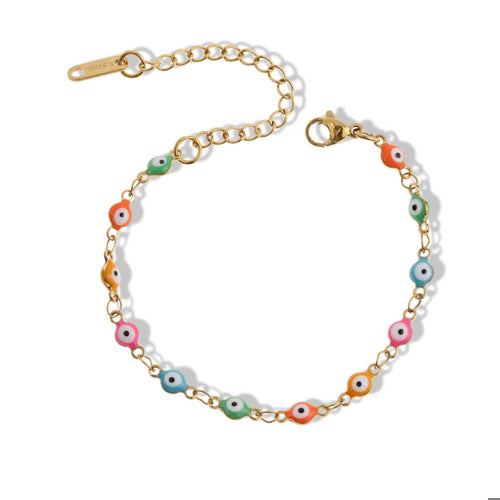 Pulsera de ojitos 4mm multicolor 15-20cm