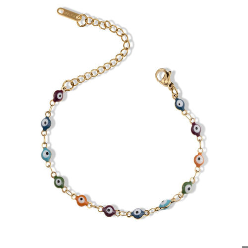 Pulsera de ojitos 4mm multicolor 15-20cm