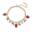 Pulsera de fresas esmaltadas con cristales 18-23cm